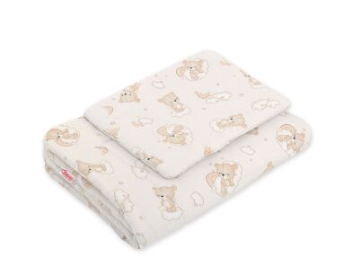 Komplet pościeli dla niemowląt z wypełnieniem 2-cz 75x100cm NEWBORN - Rainbow beige bear