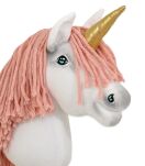 Hobby Horse Jednorożec na kiju mały biały, grzywa brudny róż i złoty róg - 5