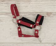 Kantar regulowany dla konia Hobby Horse A3 bordowy z czarnym futerkiem - 3