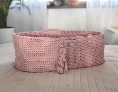 Kosz Mojżesza BOHO Handmade - pastel pink