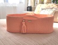 Kosz Mojżesza BOHO Handmade ze stojakiem - łososiowy - 2