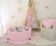 Suchy basen minky H-30 cm z piłkami 200szt.- różowy - 2