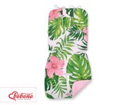 Wkładka do wózka BOBONO minky- kwiaty tropikalne/różowy - 2