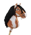 Hobby Horse Duży koń na kiju Premium - srokaty tobiano z czarną grzywą A3 - 4