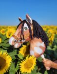 Hobby Horse Duży koń na kiju Premium - srokaty tobiano z czarną grzywą A3 - 6