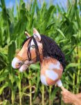 Hobby Horse Duży koń na kiju Premium - srokaty tobiano z czarną grzywą A3 - 8