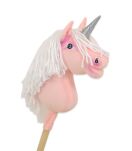 Hobby Horse Jednorożec na kiju mały różowy z białą grzywą i srebrnym rogiem - 4