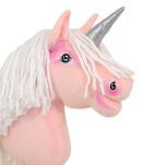 Hobby Horse Jednorożec na kiju mały różowy z białą grzywą i srebrnym rogiem - 5