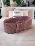 Kosz Mojżesza BOHO Handmade ze stojakiem - mauve - 7