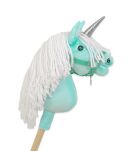 Hobby Horse Jednorożec na kiju mały miętowy z białą grzywą i srebrnym rogiem - 2