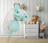 Hobby Horse Jednorożec na kiju mały miętowy z białą grzywą i srebrnym rogiem - 6