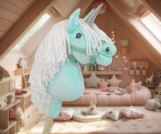 Hobby Horse Jednorożec na kiju mały miętowy z białą grzywą i srebrnym rogiem - 8