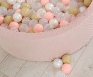 Suchy basen minky H-30 cm z piłkami 200szt.- brudny róż - 4