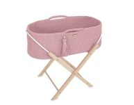 Kosz Mojżesza BOHO Handmade ze stojakiem - pastel pink - 2