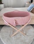 Kosz Mojżesza BOHO Handmade ze stojakiem - pastel pink - 3