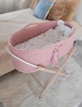Kosz Mojżesza BOHO Handmade ze stojakiem - pastel pink - 6