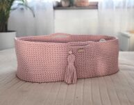 Kosz Mojżesza BOHO Handmade ze stojakiem - pastel pink - 8
