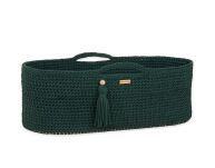 Kosz Mojżesza BOHO bawełniany Handmade z materacykiem - butelkowa zieleń - 8