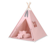 Namiot Tipi dla dzieci + zawieszki pióra - brudny róż - 3