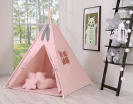 Namiot Tipi dla dzieci + zawieszki pióra - brudny róż - 4