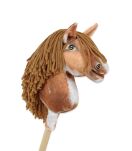 Hobby Horse Mały koń na kiju Premium - srokaty tobiano z brązową grzywą A4 - 4