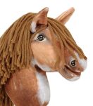 Hobby Horse Mały koń na kiju Premium - srokaty tobiano z brązową grzywą A4 - 5