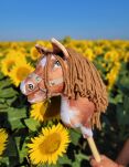 Hobby Horse Mały koń na kiju Premium - srokaty tobiano z brązową grzywą A4 - 6