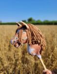 Hobby Horse Mały koń na kiju Premium - srokaty tobiano z brązową grzywą A4 - 7