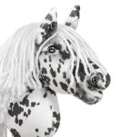 Hobby Horse Mały koń na kiju Premium - tarantowaty biało-czarny z białą grzywą A4 - 2