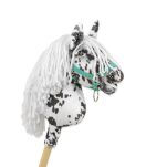 Hobby Horse Mały koń na kiju Premium - tarantowaty biało-czarny z białą grzywą A4 - 4