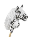 Hobby Horse Mały koń na kiju Premium - tarantowaty biało-czarny z białą grzywą A4 - 5