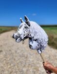 Hobby Horse Mały koń na kiju Premium - tarantowaty biało-czarny z białą grzywą A4 - 6