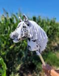 Hobby Horse Mały koń na kiju Premium - tarantowaty biało-czarny z białą grzywą A4 - 7