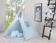 Namiot Tipi dla dzieci + zawieszki pióra - niebieski - 4