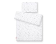 Pościel dla dzieci 2-częściowa bawełniana 135x100 - mini gwiazdki szare na białym tle - 3