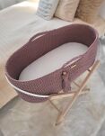 Kosz Mojżesza BOHO bawełniany Handmade z materacykiem - mauve - 3