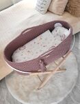 Kosz Mojżesza BOHO bawełniany Handmade z materacykiem - mauve - 4