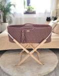 Kosz Mojżesza BOHO bawełniany Handmade z materacykiem - mauve - 6
