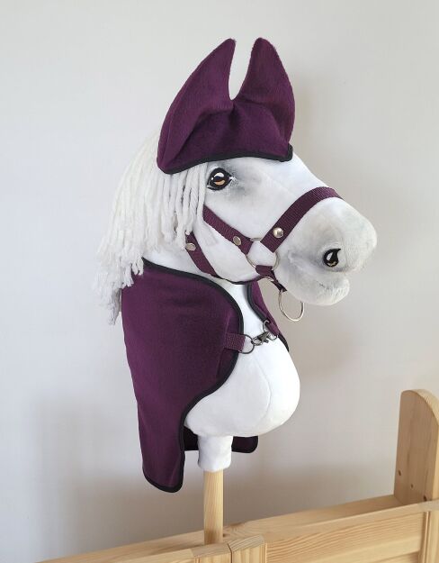 Zestaw dla Hobby Horse A3: derka + nauszniki – śliwka