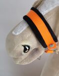 Kantar regulowany dla konia Hobby Horse A3 neon orange czarnym futerkiem - 2
