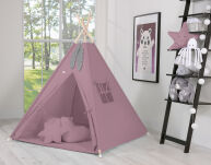 Namiot Tipi dla dzieci + zawieszki pióra - róż retro - 4