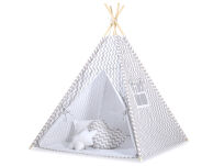 Namiot Tipi dla dzieci+ zawieszki pióra - Chevron szary - 2