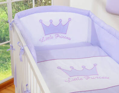 Uniwersalny ochraniacz BOBONO do łóżeczka - Little Prince/Princess fioletowy