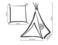 Namiot TIPI dla dzieci +mata + zawieszki pióra - szałwia - 8
