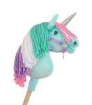 Hobby Horse Jednorożec na kiju mały miętowy z kolorową grzywą i srebrnym rogiem - 2