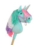 Hobby Horse Jednorożec na kiju mały miętowy z kolorową grzywą i srebrnym rogiem - 3