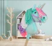 Hobby Horse Jednorożec na kiju mały miętowy z kolorową grzywą i srebrnym rogiem - 6