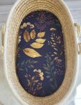 Prześcieradło bawełniane do kosza Mojżesza Boho wózka gondoli 75x35 cm - Floristic granat - 2