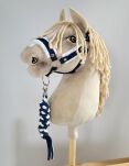 Uwiąz dla Hobby Horse ze sznurka – biało-granatowy - 2