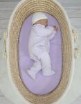 Prześcieradło bawełniane do kosza Mojżesza Boho wózka gondoli 75x35 cm - fioletowe - 5